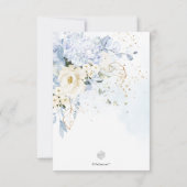 H2 Bloemen Ice Blue Hyde Cream Rozen Bridal Brunch Kaart (Achterkant)