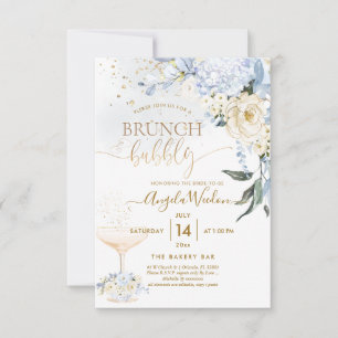 H2 Bloemen Ice Blue Hyde Cream Rozen Bridal Brunch Kaart