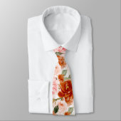 H2 Bloemen Roest Oranje Blush Rozen Stropdas (Gebonden)