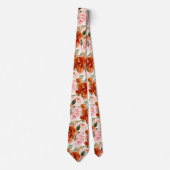 H2 Bloemen Roest Oranje Blush Rozen Stropdas (Voorkant)