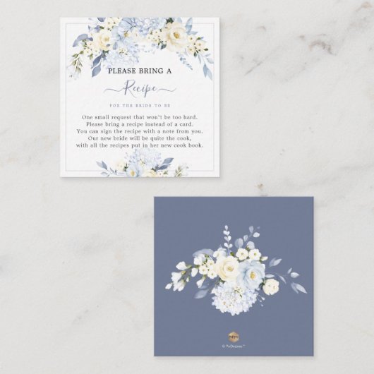 H2 Blue Hydrangea Cream Rozen Recipe Request Informatiekaartje (Voorkant / Achterkant)