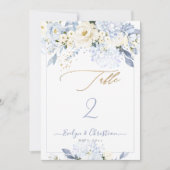 H2 Blue Hydrangea Cream Rozen Tafelnr. Kaart (Voorkant)