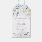 H2 Blue Hydrangea Cream Rozen Vrijgezellenfeest Cadeaulabel (Voorkant)
