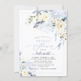 H2 Blue Hydrangea Cream Rozen Vrijgezellenfeest Kaart