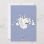 H2 Blue Hydrangea Cream Rozen Weddenschap Kaart (Achterkant)