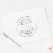 H2 Blue Hydrangea Cream Rozen Wedstrijden Klasse Ronde Sticker (Envelop)
