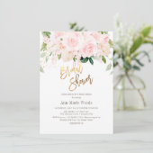 H2 Blush Anthuriums Roos Peonies Vrijgezellenfeest Kaart (Staand voorkant)