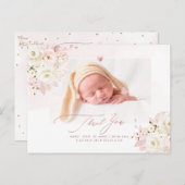 H2 Blush Cream Rozen Hydrangea Baby shower Briefkaart (Voorkant / Achterkant)