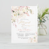 H2 Blush Hydrangea Cream Rozen repetitie Dinner Kaart (Staand voorkant)