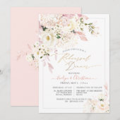 H2 Blush Hydrangea Cream Rozen repetitie Dinner Kaart (Voorkant / Achterkant)