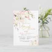 H2 Blush Hydrangea Crème Rozen Oefenavondmaal Kaart (Staand voorkant)