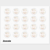 H2 Blush Hydrangea Crème Rozen Trouwgunsten Ronde Sticker (Vel)