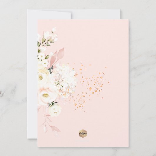 H2 Dusty Roos Blush Hydrangea Brunch Bubble Kaart (Achterkant)