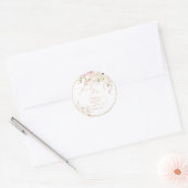 H2 Dusty Roos Hydrangea Cream Rozen Vrijgezellenfe Ronde Sticker (Envelop)