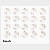 H2 Dusty Roos Hydrangea Cream Rozen Wedding Classi Ronde Sticker (Vel)