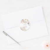 H2 Dusty Roos Hydrangea Cream Rozen Wedding Classi Ronde Sticker (Envelop)