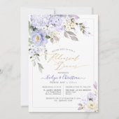 H2 Paarse hydrangea crème Rozen repetitie diner Kaart (Voorkant)