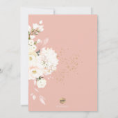 H2 Roos van Creamy Dusty Blush Hydrangea Kaart (Achterkant)