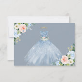 H2 Roze Blauw Sparkling Quinceanera Jurk Opslaan D Kaart (Achterkant)