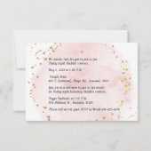 H2 Roze katoen Shabbat Mitzvah Celebratie Kaart (Achterkant)