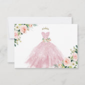 H2 Roze Sparkling Quinceanera Jurk Opslagdatum Kaart (Achterkant)