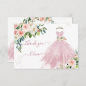 H2 sprankelende roze quinceanera jurk dank u kaart (Voorkant / Achterkant)