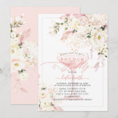 H2 Stof Roze Blush Hydrangea Brunch Bubbels Kaart (Voorkant / Achterkant)