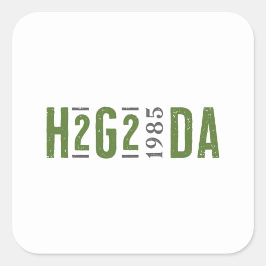 H2G2 Douglas Adams 1985 Vierkante Sticker (Voorkant)
