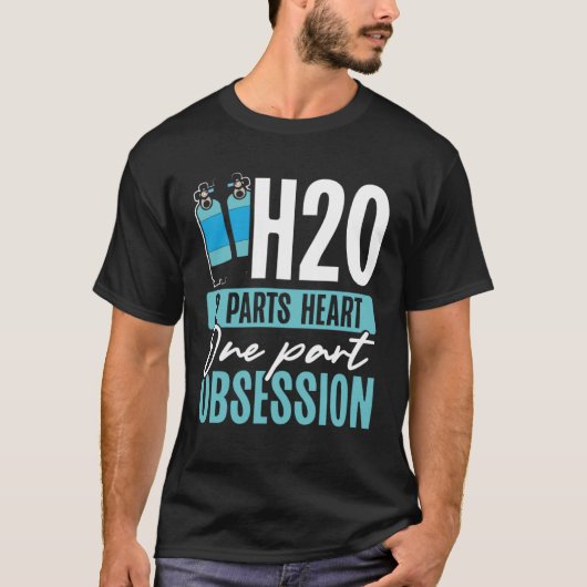 H2O 2 Onderdelen Hart Een Deel Obsessie Zwemmen T-shirt (Voorkant)
