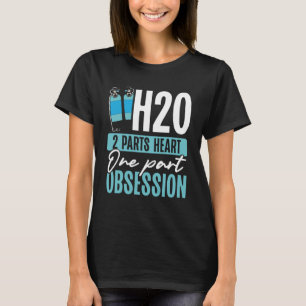 H2O 2 Onderdelen Hart Een Deel Obsessie Zwemmen T-shirt
