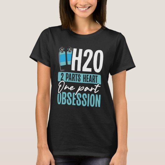 H2O 2 Onderdelen Hart Een Deel Obsessie Zwemmen T-shirt (Voorkant)