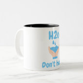 H2O doet geen pijn Tweekleurige Koffiemok (Voorkant links)