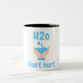 H2O doet geen pijn Tweekleurige Koffiemok (Center)