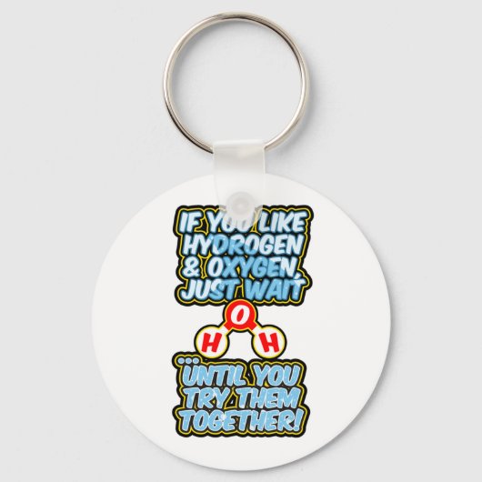 H2O frunny chemistry hydratatie water Sleutelhanger (Voorkant)