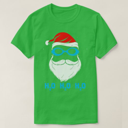 H2o H2o H2o-kerstman die de kerstman zwemt T-shirt (Design voorkant)