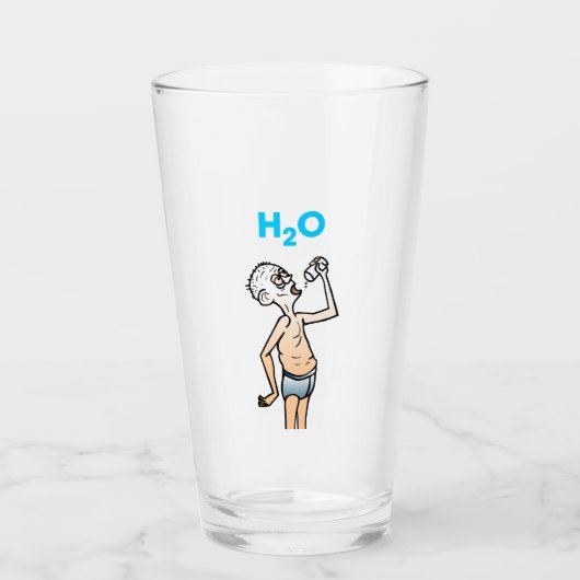 H2O Het dorstige man glas (Voorkant)