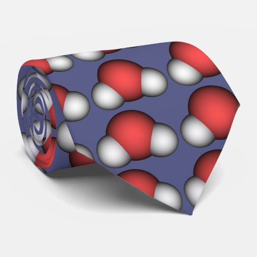 H2O-moleculen Stropdas (Opgerold)