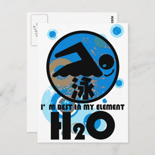 H2O_SWIMMER BRIEFKAART (Voorkant / Achterkant)