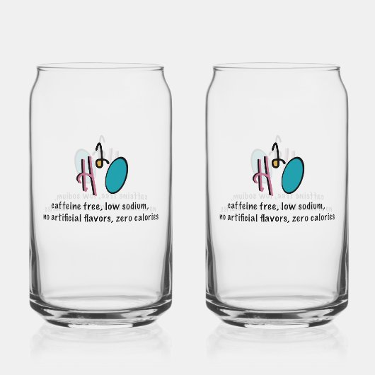 H2O Zero Calories Glass Blikvorm Glas (Voorkant)