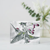 <h3>Hummingbird Rider Fairy Briefkaart</h3> Briefkaart (Staand voorkant)