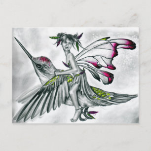 <h3>Hummingbird Rider Fairy Briefkaart</h3> Briefkaart