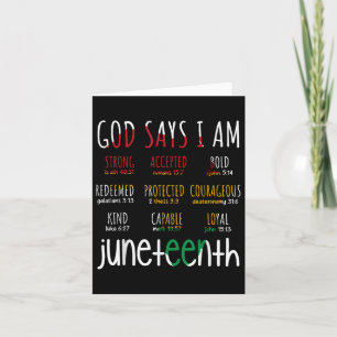H444 Juneteenth God Say I Am Bible Verse Religious Kaart