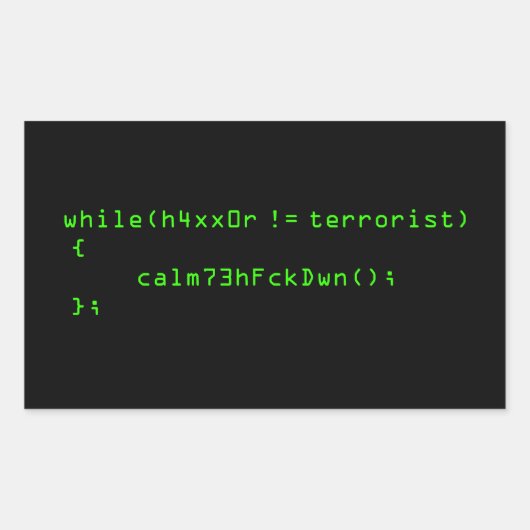 H4XX0R!= terrorist Rechthoekige Sticker (Voorkant)