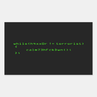 H4XX0R!= terrorist Rechthoekige Sticker