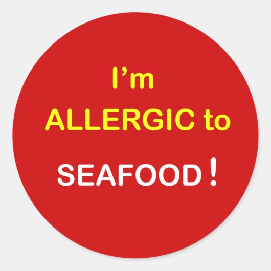 h5 - Ik ben allergisch - SEAFOOD. Ronde Sticker (Voorkant)