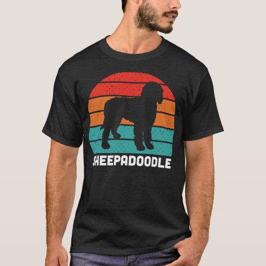 H676 Sheepadoodle Dog Silhouette 1 T-shirt (Voorkant)