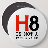 H8 is geen familiewaarde ronde button 6,0 cm (Voorkant /achterkant)