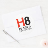 H8 is geen familiewaarde ronde sticker (Envelop)