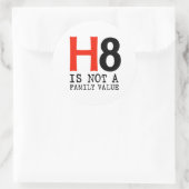 H8 is geen familiewaarde ronde sticker (Tas)