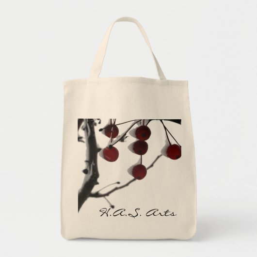 H.A.S. Arts Winter Red Berries Tote Bag (Voorkant)